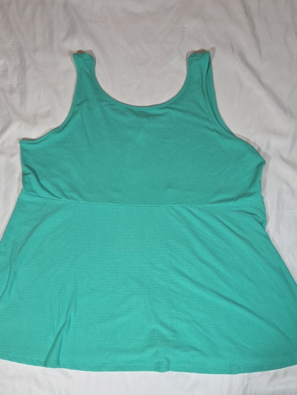 NWT Torrid Scoop Neck Sleeveless Mix Rib Tank Green Teal Size 4x